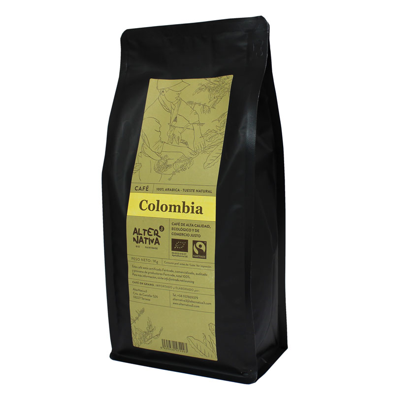 Café Colombia Arabica grano BIO-FT. 1kg