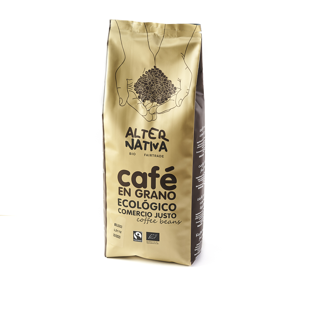 Café en grano de tueste natural, blend Robusta y Arabica. Intensidad 8.