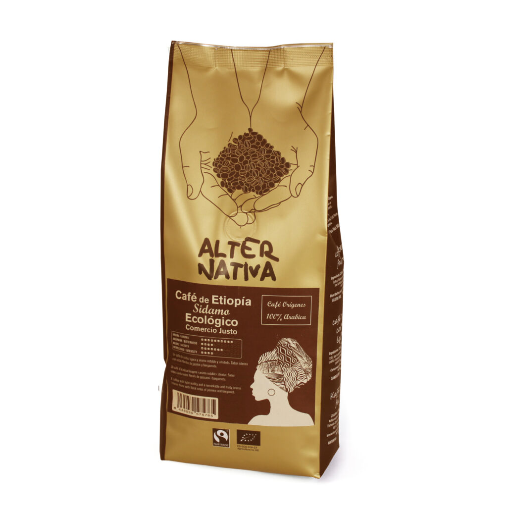 Café en grano de tueste natural, 100% Arabica. Intensidad 4.