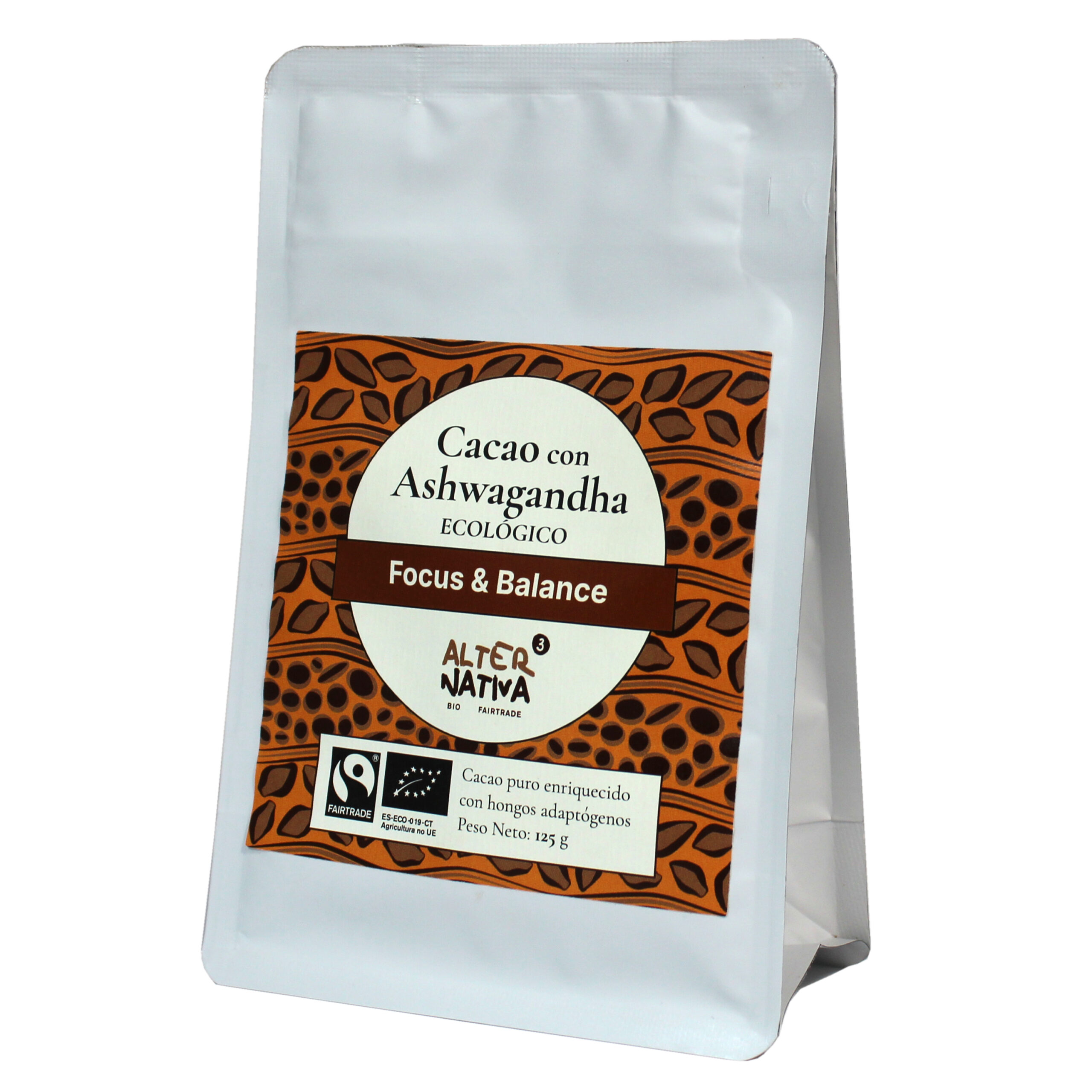 Cacao con ashwagandha ecológico AlterNativa3 125 g