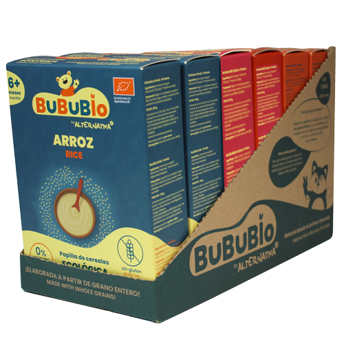 Paquet de tast de 6 aliments variats ecològics i sense gluten per a nadons