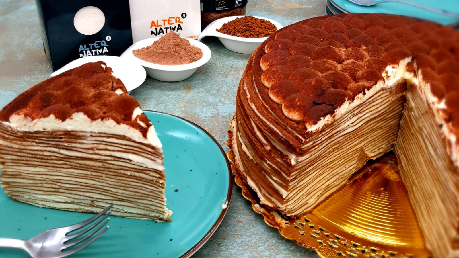 Receta crep cake tiramisú - AlterNativa3