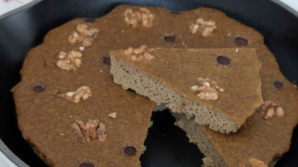 Giant walnut, chocolate and coffee tart