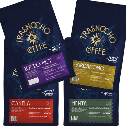 Trasnocho: Cafés keto en grano ecológicos fairtrade