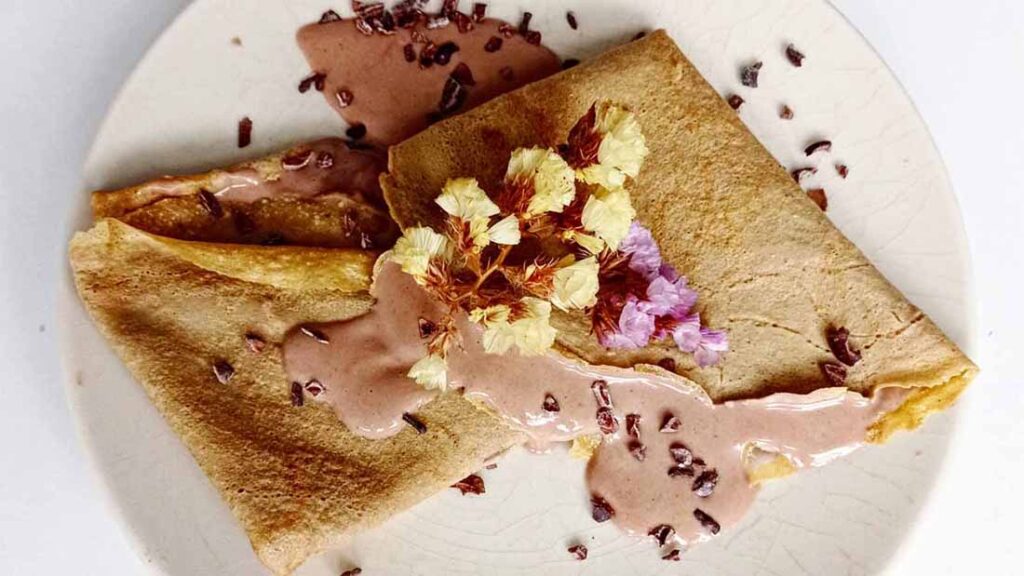 crepes café rellenas de crema de chocolate ecológico