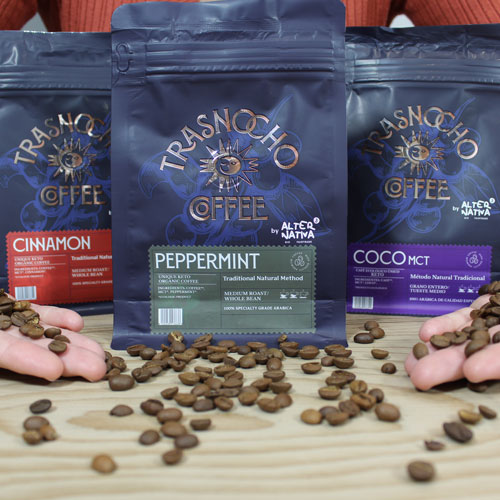 Pack degustación cafés keto en grano Trasnocho